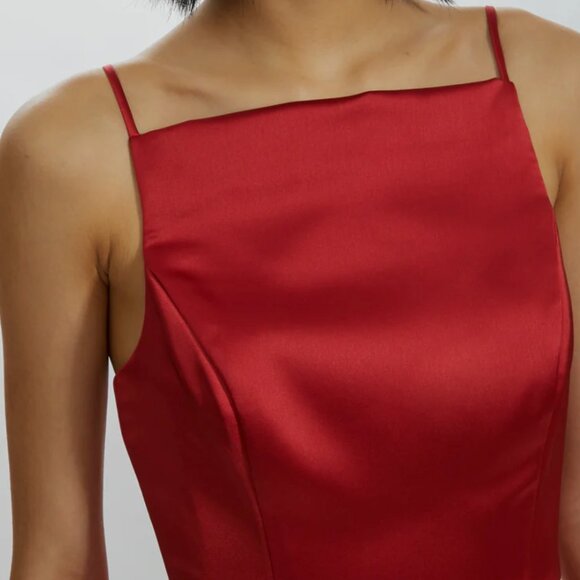 Amsale Tatia GB212S Bridesmaid Dress (Gunmetal - Fluid Satin) Size 6 - Picture 4 of 6